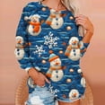 thumbnail image 4 of jjayotai Womens Christmas Sweatshirt Funny Santa Snowman 3D Print Plus Size Graphic Sweatshirts Crewneck Xmas Holiday Tops Light Blue XL, 4 of 7