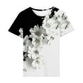 thumbnail image 4 of bnaln Women Summer T Shirt Plus Size Loose Stylish Hawaiian Fancy Blouse Tops Girl Short Sleeve Graphic Casual Shirt Beach Party Tees Comfy Crew Neck Pullover Sales, 4 of 4
