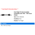 thumbnail image 2 of Front Right CV Axle Assembly - Compatible with 1986 - 1989 Acura Integra 1987 1988, 2 of 2
