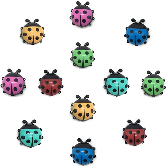 ACDANC Ladybug Refrigerator Magnets Kitchen Magnets Office Magnets for Whiteboard&Dry Erase Board,Cute and Colorful Insect Design (12pcs per Set)