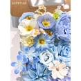 thumbnail image 2 of Blue Artificial Flowers Combo Box Set, Baby Blue Silk Peonies Dahlia Roses with Stems for DIY Bridal Wedding Bouquets Baby Shower Floral Arrangements Centerpiece Table Party Home Decorations, 2 of 16