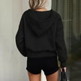 thumbnail image 4 of Sevevn Sweatshirts for Women Fashion Women's Casual Comfortable Solid Color Long Sleeve Half Zipper Pocket Blouse Top Hooded Sweatshirts Great Gifts for Less, 4 of 8