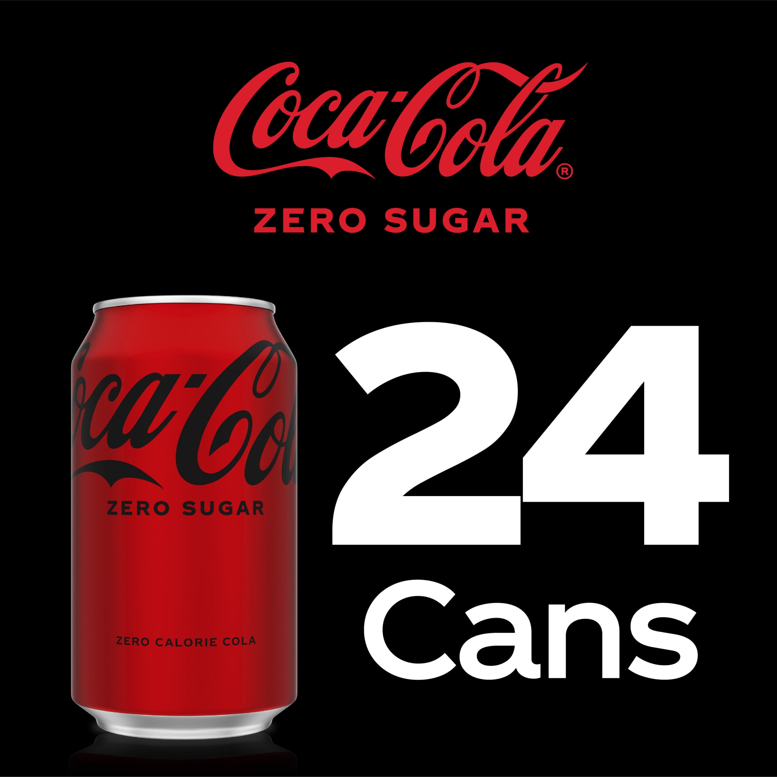 Coca Cola Zero Sugar Cans 12 Fl Oz 24 Pack Walmart Com