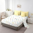 thumbnail image 5 of jejeloiu Modern Grid Bedding Comforter Set 7 Pieces,Abstract Geometric Geometric Full Bedding Set,Lightyellow White Fitted Sheet Flat Sheet,Breathable Bedroom Decor Reversible, 5 of 8