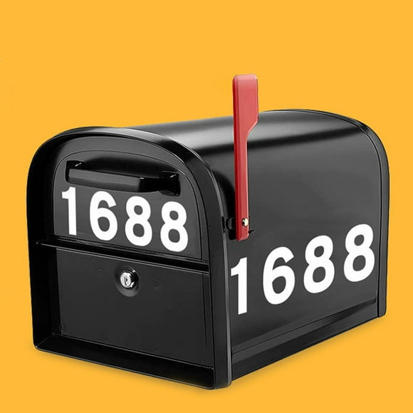 BRIGHTFUFU 2Pcs Self Adhesive Reflective Number Stickers Material Weatherproof for Mailbox Door Address