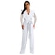 thumbnail image 1 of Gibobby pantalones siameses color liso Mono de mujer, mono Sexy a la , pantalones, cuello de profunda, encaje, de encaje para mujer(Blanco， S), 1 of 5