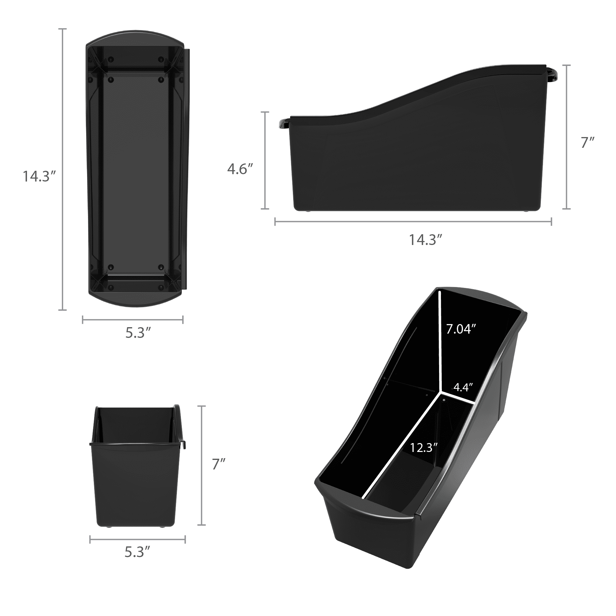 Pen+Gear Plastic Desktop Book Organizer Bin, Black, 6-Pack