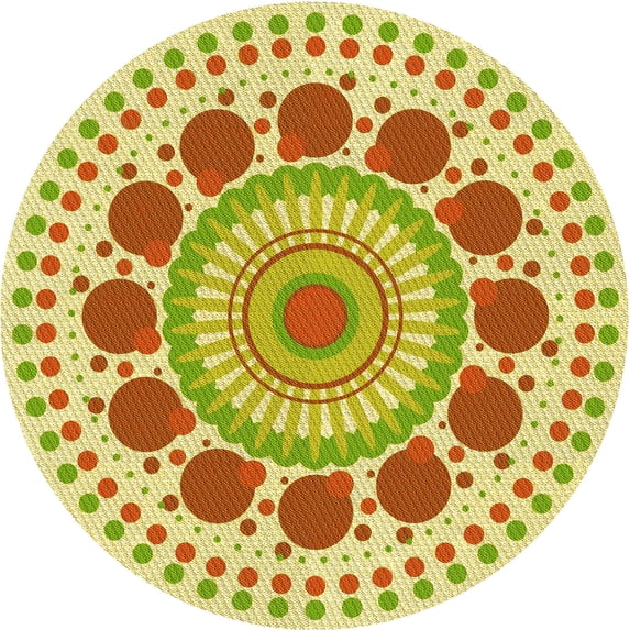 Ahgly Company Machine Washable Indoor Round Transitional Sedona Brown Area Rugs, 8' Round