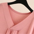 thumbnail image 6 of Blmnix Nightgowns for Women Sexy Moomoo Nightgowns Cotton Nightgowns Sleepshirts Chemise Pink Below-the-Knee V-Neck Short Sleeve Womens Nightgowns,L, 6 of 6