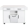 thumbnail image 3 of Mobile Kitchen Island Unit | Drop leaf countertop, 9 - gallon trash can capacity | Sturdy P2 grade particleboard structure | Solves the problem of odor leakage in the kitchen, 3 of 6