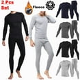 thumbnail image 2 of Mens Winter 100% Cotton Thermal Warm Fleece Lined Long Johns Underwear 2Pcs Set, 2 of 8