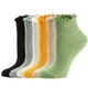 thumbnail image 1 of Calcetines de algodón para mujer, paquete de 6, transpirables, de doble aguja y de color liso., 1 of 3