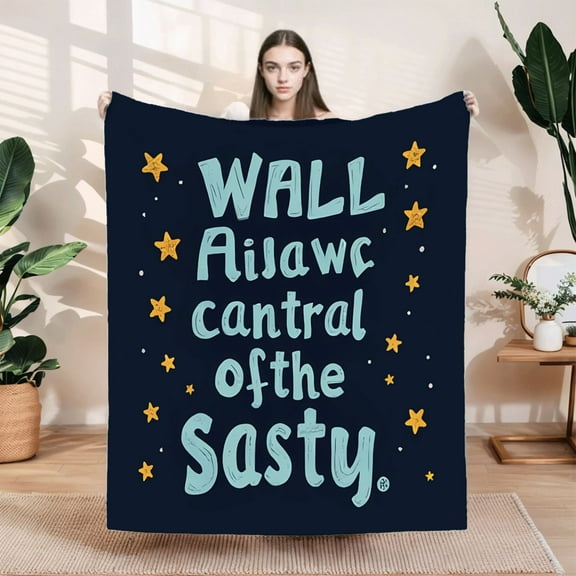 Durable Soft & Warm Flannel Blanket - Cozy Stars Design for Sofa Travel Bed & Chair - Perfect for Snuggling