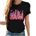 thumbnail image 2 of Axdhxbd Breast Cancer Shirts for Women Loose Casual Short Sleeve Crew Neck Tshirts Pink Ribbon Graphic Tees Breast Cancer Awareness Tops Black XL, 2 of 4