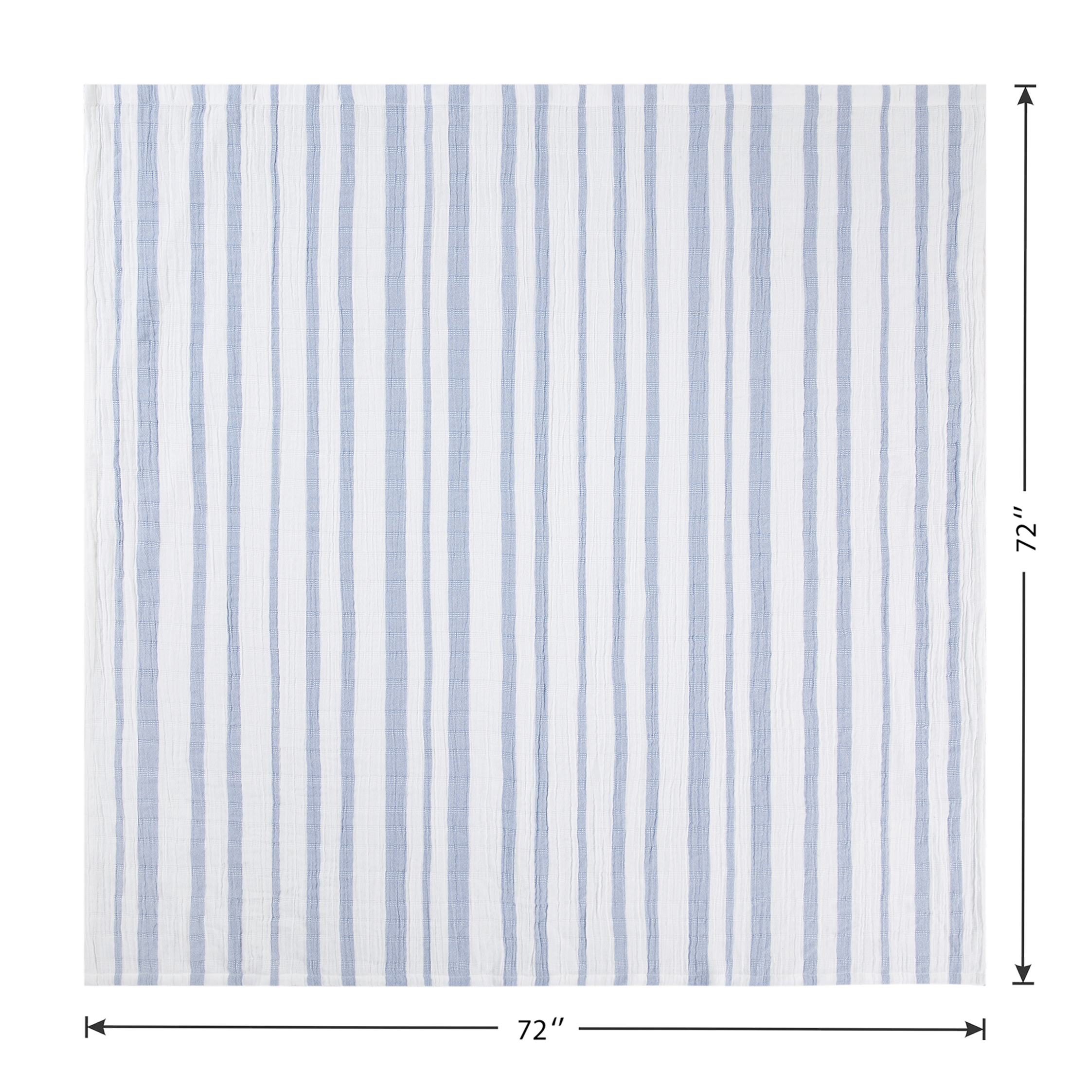 Better Homes & Gardens Blue Silver Gauze Stripe Shower Curtain, 100% Cotton, 72 in x 72 in
