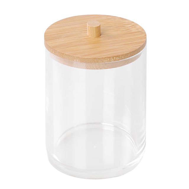 Soporte De Almacenamiento De Bastoncillos De Algodón Organizador Soporte de almacenamiento de bastoncillos de algodón portátil para maquillaje, almohadilla de algodón, recipiente para joyas (B) Tmvgtek Libre de BPA
