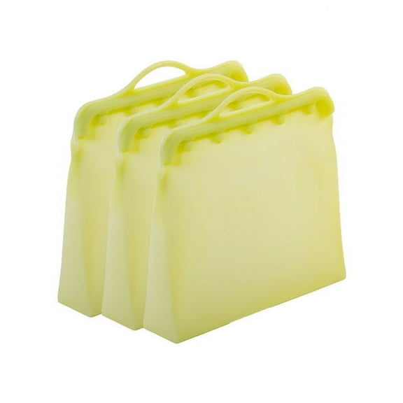 ITPCINC- Reusable Silicone Food Storage Bags - Multipurpose 1 Gallon Food Storage Bag 3 Pack, Cooks a Whole Chicken Freezer, Dishwasher Safe, Plastic and BPA Free