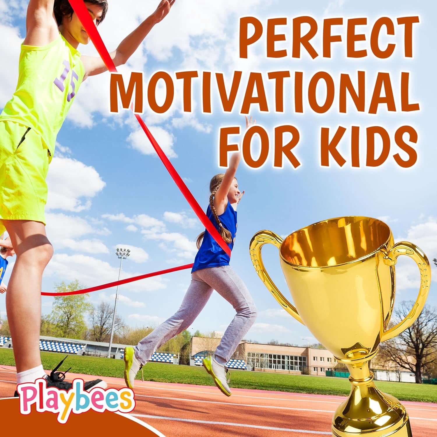 Fun Gold Plastic Trophies - 6 Pack - 7 Inch - Award Trophy Cup Set for Superstar Kids - Champion Celebrations, Sports Galore, and Victory Vibes - Desktop Toy