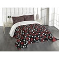 thumbnail image 3 of Ambesonne Burgundy Quilted Bedspread Set 3 Pcs, Snow Like Polka Dots, King Size, Pale Grey Burgundy, 3 of 5