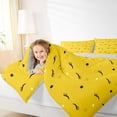 thumbnail image 3 of jejeloiu Cartoon Stars Print Queen Comforter Set,Yellow Black Bedding Comforter Set For Girls Kids Reversible 3-Piece, 3 of 7