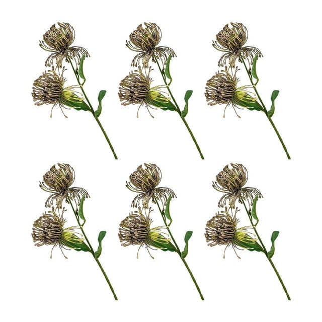 Kearding 6X flor artificial planta falsa decoración de boda accesorios de festival mano de obra tamaño compacto exquisita calcomanía para el Decoración Púrpura
