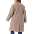 thumbnail image 3 of Agnes Orinda Women's Plus Size St. Patrick's Day Long Coats Notched Lapel Double Breasted Winter Coat with Pockets 1X Light Brown, 3 of 6