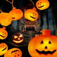 thumbnail image 4 of Qoosea Halloween Lights, 20ft 40 LED Orange Pumpkin String Lights, 8 Modes Pumpkin Lantern Halloween Decorations Indoor Outdoor, 4 of 7