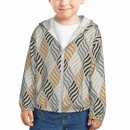 

Lukts Geometric Print Children s Long-Sleeved Sun Protection Clothing Hooded Sweatshirts for Boys and Girls Outdoor Sports-18 Months