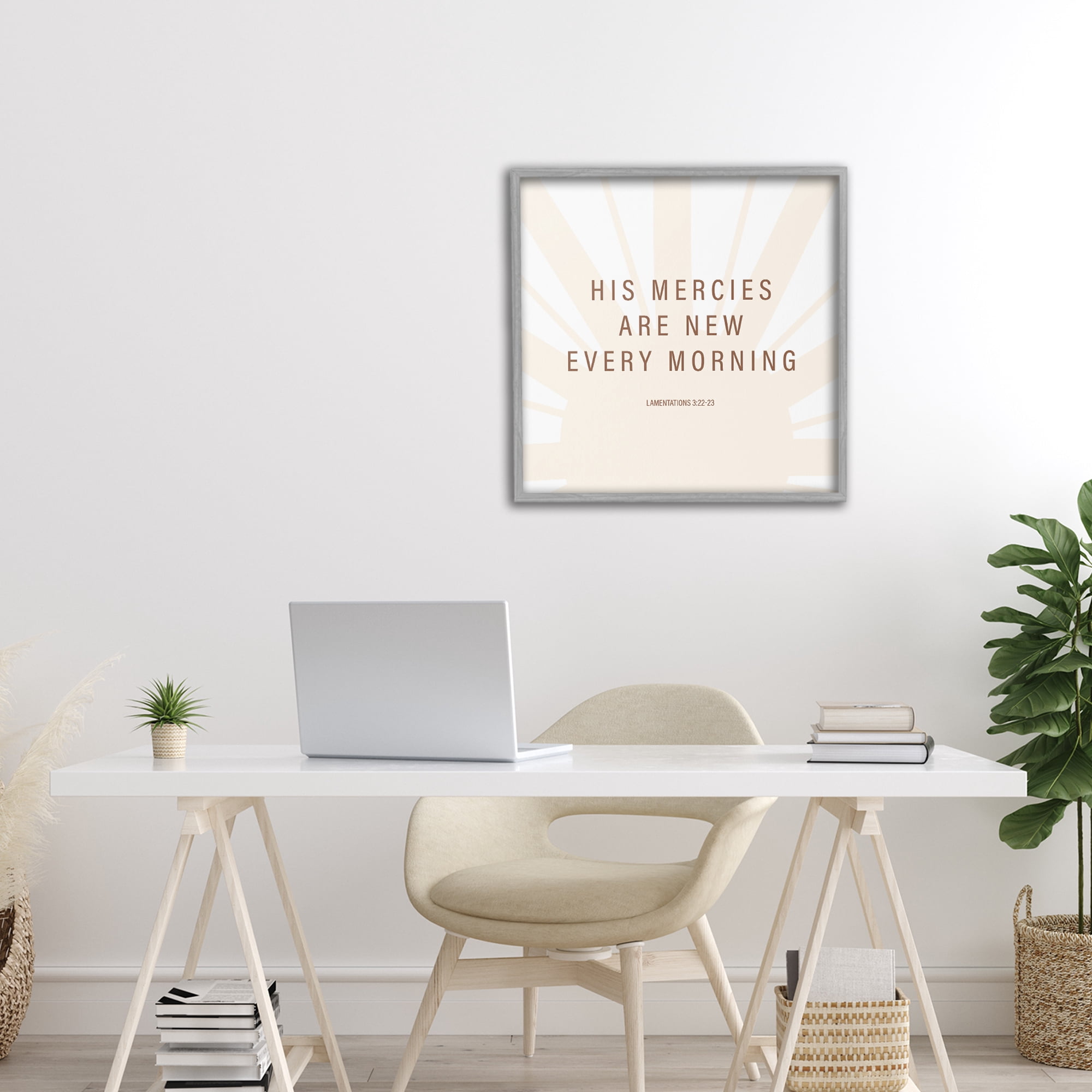 Stupell Industries His Mercies Are New Gray Framed Giclee Art, design by SD Graphics Studio