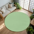 thumbnail image 3 of Light Green 5ft Round Rug, Farmhouse Solid Green Color Modern Art Non-Skid Rubber Backing Large Area Rugs - Living Room Bedroom Home Office, Indoor Floor Mat Carpets Washable Rug, 3 of 9