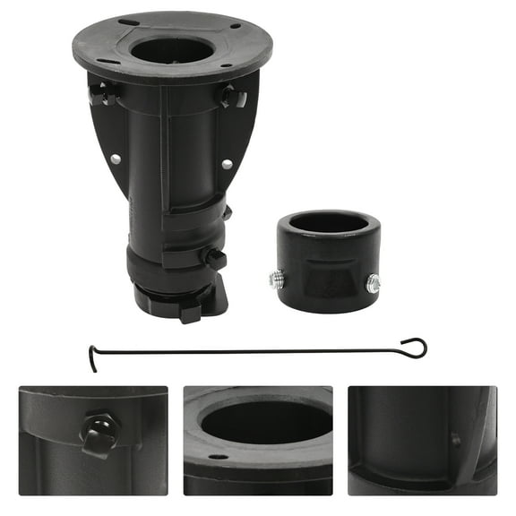 C5G1216 Tow Bar Adapter for RV/Trailer Kingpin Box, 12-16in Adjustable Height, 20,000 lbs Tow & Tongue Capacity, Black Iron