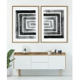 thumbnail image 7 of Kate and Laurel Sylvie MCM Abstract Rainbow Black Horizontal Framed Canvas Wall Art by The Creative Bunch Studio, 31.5x41.5 Natural, Decorative Neutral Abstract Art for Wall, 7 of 7