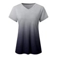 thumbnail image 6 of Teissuly Womens Fashion Gradient Color V-Neck Short Sleeve T-shirt Tops Blouse, 6 of 8