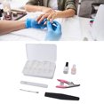 thumbnail image 4 of Clear Coffin Nail Tips Set, File Nail Extension Kit 550PCS Cuticle Pusher with Nail Glue for Home Use, 4 of 7