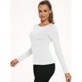 thumbnail image 5 of NELEUS Women's Stretch Thermal Fleece Shirts Long Sleeve Workout Tops Running Athletic Base Layer,White,US Size S, 5 of 8