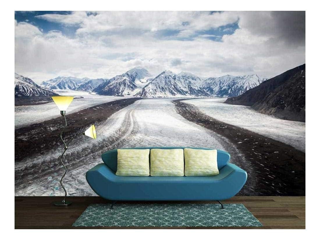 wall26 Snow Covered Mountains under Cloudy Sky Removable Wall Mural