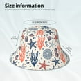 thumbnail image 3 of Yiaed Starfish Shell Print Reflective Stripe Bucket Hat Unisex Funny Outdoor Fisherman Cap Beach Sun Hat, 3 of 5