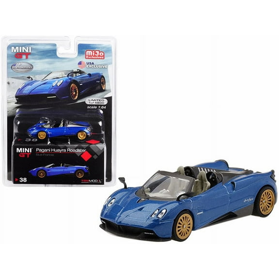 Pagani Huayra Roadster, Blue Francia - Mini GT MGT00038-MJ - 1/64 scale Diecast Model Toy Car