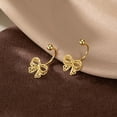 thumbnail image 3 of Solid 925 Sterling Silver Bow Half Hoop Earrings Huggie for Women Teens Bowknot Hoop Earrings Open Hoops, 3 of 13