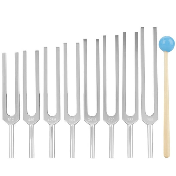 Diapasón de aluminio, diapasón médico de aluminio, juego de diapasón, herramienta de afinación de instrumentos, parte superior de la línea