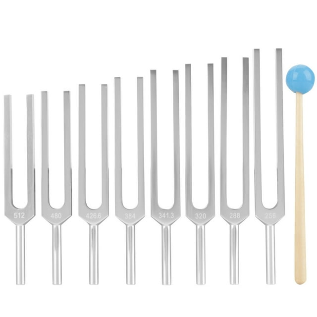 Diapasón de aluminio, diapasón médico de aluminio, juego de diapasón, herramienta de afinación de instrumentos, parte superior de la línea