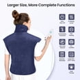 thumbnail image 3 of RENPHO "24x37" Shoulder Heating Pad for Back Pain Relief, Electric Large Heating Pad for Neck & Wrap with 6 Heat Settings & Auto Shut-Off, Birthday Gifts for Women Men, Dark Blue, 3 of 12