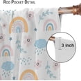 thumbnail image 6 of Blackout Rainbow Curtains Kids Room 2 Panel Cartoon Clouds Rainbow Boho Kids Girls Bedroom Playroom Living Room Nursery Blackout Curtains42x63in, 6 of 6