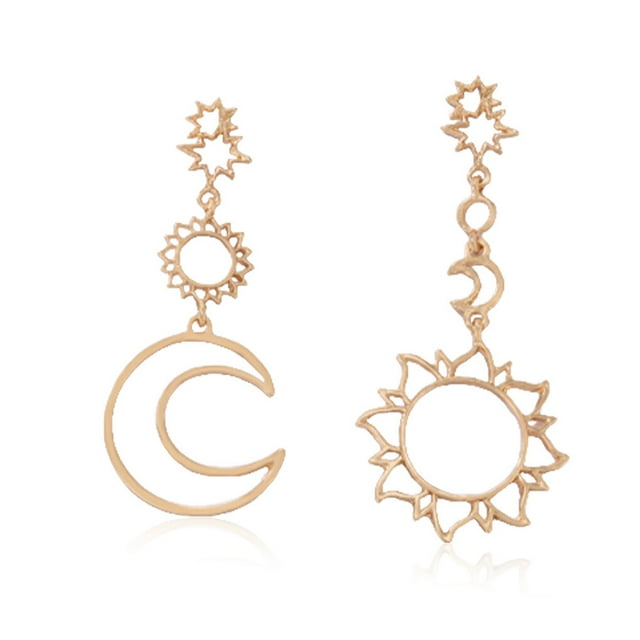 Qarigey 1 par de pendientes de joyería, pendiente de luna y sol, colgante de oreja, exquisita decoración colgante Retro, accesorio de moda Ropa, zapatos y accesorios Miscelánea