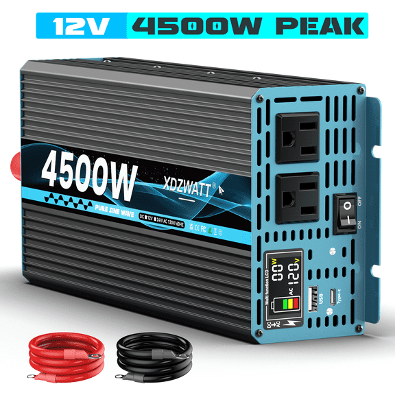 2200W/4500W(peak)  pure sine wave  12v  dc  inverter to 120v  ac  usb outlet  for  car，RV，family, Solar