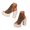 Brown, variant on Women Leopard Print Platform Sandals Chunky High Heel Open Toe Adjustable Buckle Ankle Strap Gothic Punk Shoes