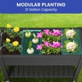 thumbnail image 2 of ModFusion Raised Garden Bed with Lockable Rolling Wheels, Divider, Monitoring Water System, Balcony Storage Shelf, 2 Tier Elevated Planter Boxes, 21 Gallon, Patio Carts, Black, 2 of 7
