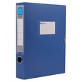 thumbnail image 1 of enqiretly A4 File Box Document Storage Case Foldable Project Plastic Adhesive Metal Ring Portfolio Test Paper Office Organizer Dark blue, 1 of 5