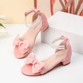 thumbnail image 5 of Kids Bow & Pearl Heeled Sandals, Girls' Summer Open-Toe Shoes, Wedding Party Dance Sandals for Toddler Girls, 5 of 9