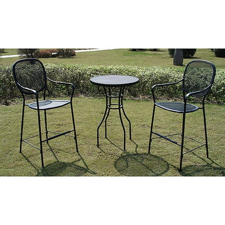 3-Piece Steel and Mesh Bistro/Bar Set